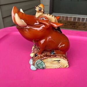 1994 SCHMID DISNEY Porcelain LION KING TIMONE & PUMBAA Music Box Hakuma Matata